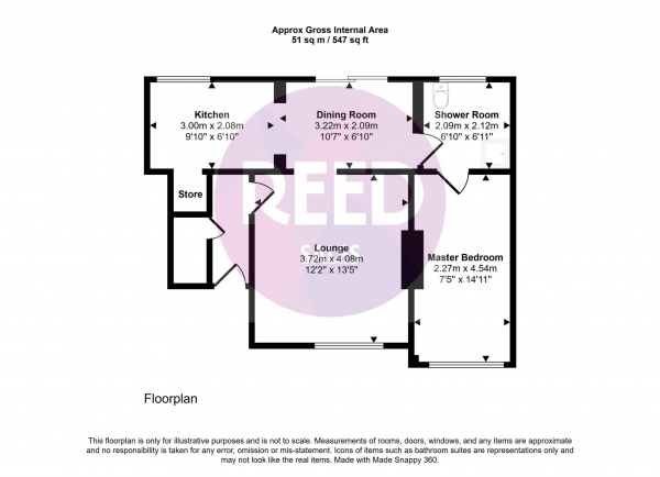 Floor Plan Image for 1 Bedroom Flat to Rent in Crowborough Road, Southend On Sea