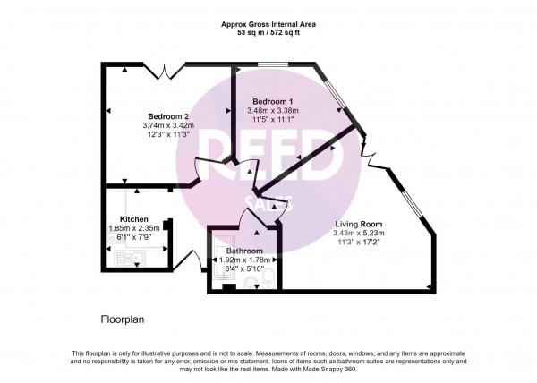 Floor Plan Image for 2 Bedroom Apartment for Sale in Ness Road, Shoeburyness