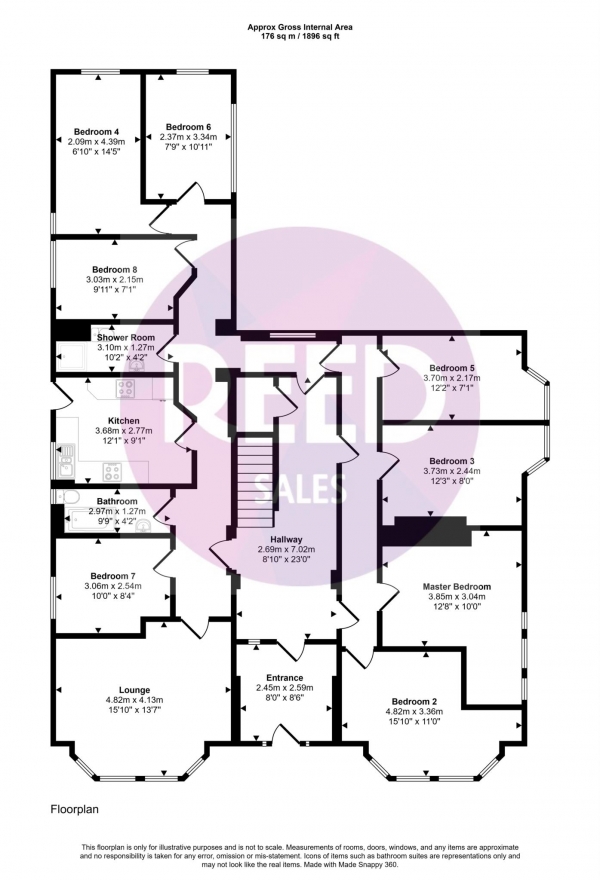 Floor Plan Image for 1 Bedroom Apartment to Rent in Derby Road, Nottingham