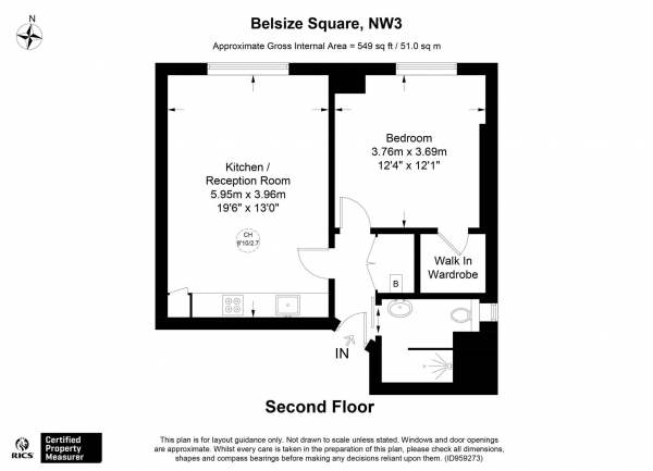 Floor Plan Image for 1 Bedroom Maisonette to Rent in Belsize Square, Belsize Park