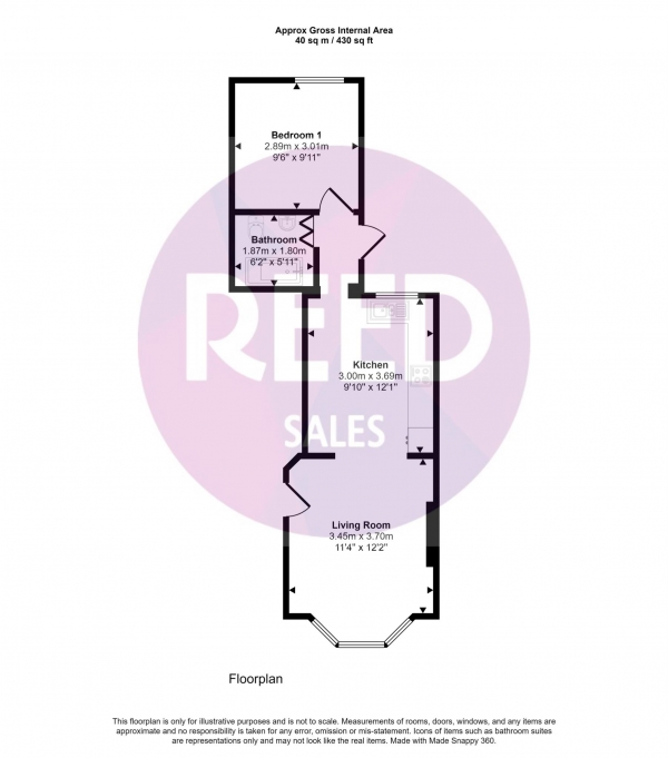 Floor Plan Image for 1 Bedroom Flat for Sale in Westborough Road, Westcliff On Sea