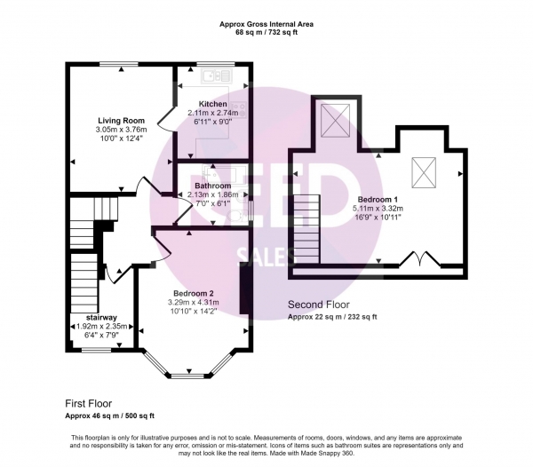 Floor Plan for 2 Bedroom Flat to Rent in St Marys Road, Southend On Sea, SS2, 6JR - £300 pw | £1300 pcm