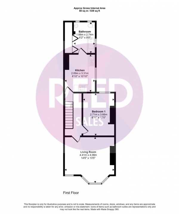 Floor Plan Image for 1 Bedroom Flat to Rent in East Street, Southend On Sea