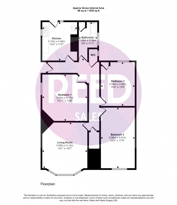 Floor Plan Image for 3 Bedroom Flat for Sale in Wellington Avenue, Westcliff On Sea