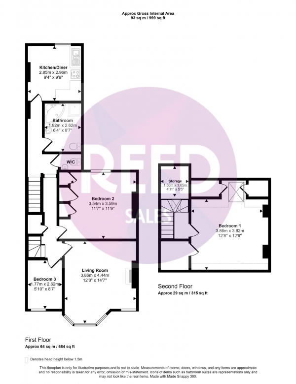 Floor Plan Image for 3 Bedroom Maisonette for Sale in Wesley Road, Southend On Sea