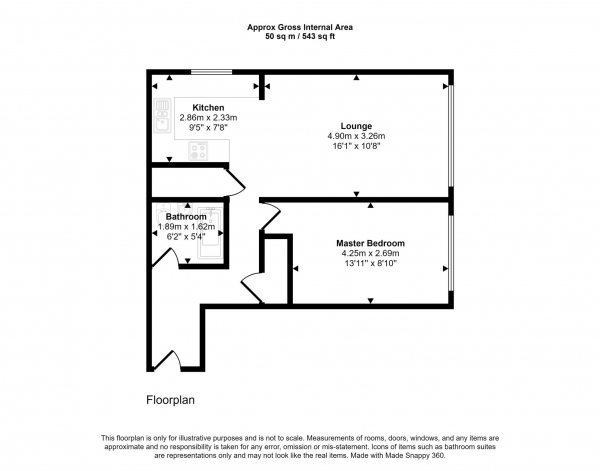 Floor Plan Image for 1 Bedroom Apartment for Sale in Salisbury Ave, Westcliff On Sea