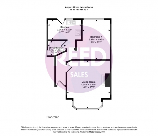 Floor Plan Image for 1 Bedroom Flat for Sale in Westborough Road, Westcliff On Sea