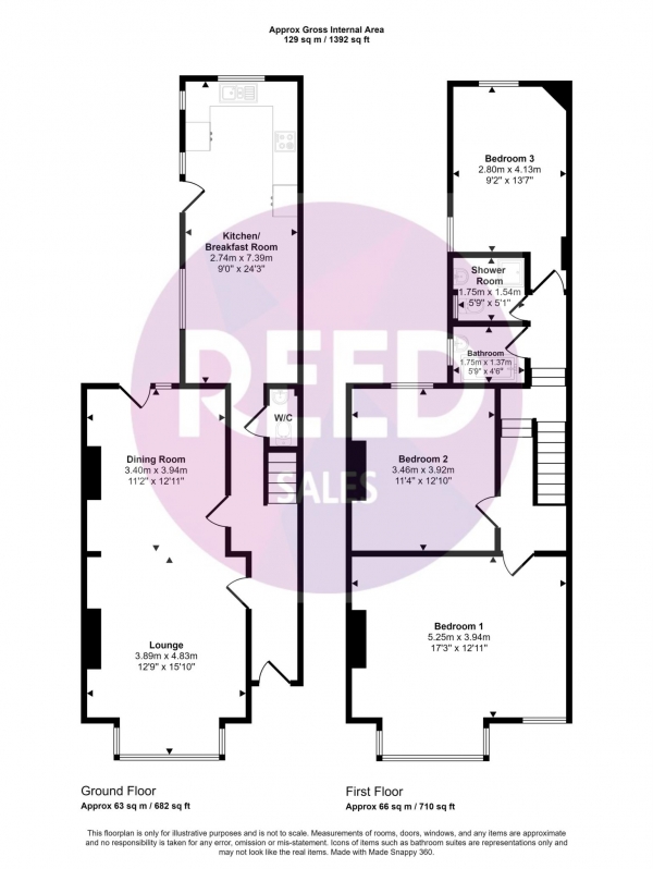 Floor Plan Image for 3 Bedroom Terraced House for Sale in Alexandra Road, Southend On Sea