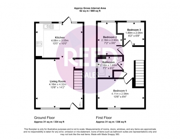 Floor Plan Image for 3 Bedroom Semi-Detached House for Sale in Curling Lane, Little Thurrock