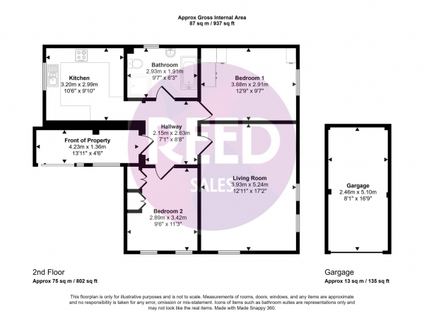 Floor Plan Image for 2 Bedroom Flat for Sale in Hamstel Road, Southend On Sea