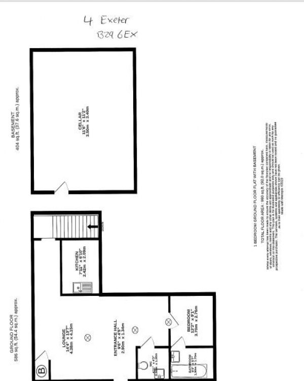 Floor Plan Image for 2 Bedroom Flat to Rent in Exeter Road, Selly Oak