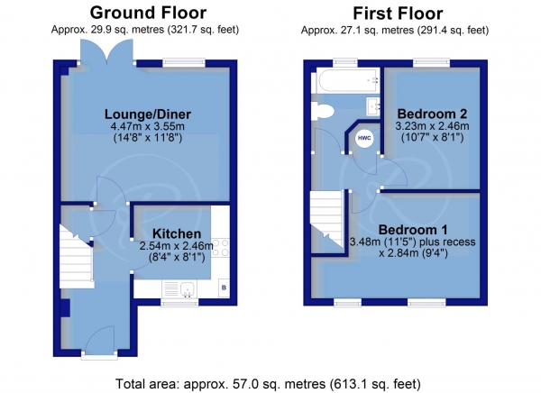 Floor Plan Image for 2 Bedroom Semi-Detached House for Sale in Ridgeway Court, Westward Ho!