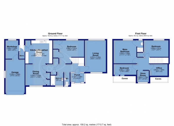 Floor Plan for 4 Bedroom Detached House for Sale in Lenwood Park, Northam, Northam, EX39, 3PD - OIRO &pound410,000