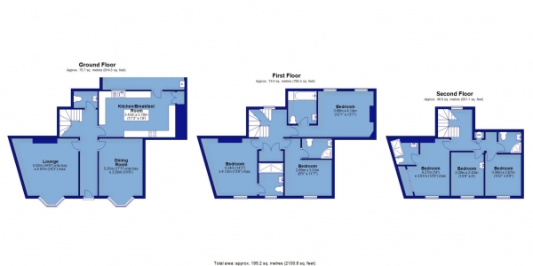 Floor Plan for 6 Bedroom Property for Sale in The Strand, Bideford, EX39, 2ND - OIRO &pound385,000