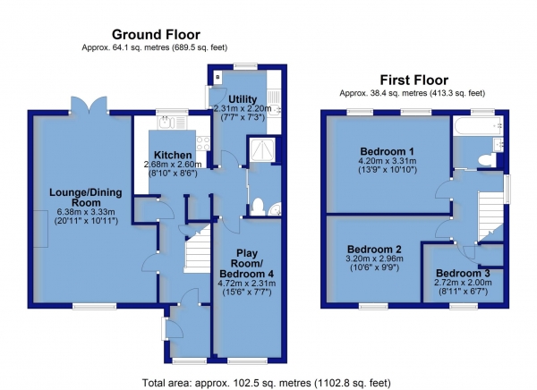 Floor Plan Image for 3 Bedroom Link Detached House for Sale in Old Market Drive, Woolsery