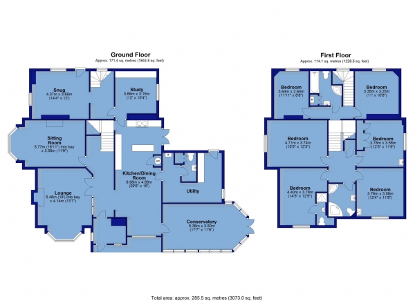 Floor Plan Image for 6 Bedroom Detached House for Sale in Avon Lane, Westward Ho!