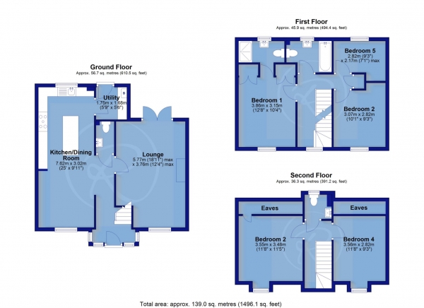 Floor Plan Image for 5 Bedroom Detached House for Sale in Buckleigh Grange, Westward Ho!