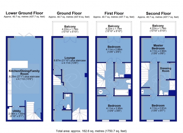 Floor Plan Image for 4 Bedroom Terraced House for Sale in Inglebrook Heights, Westward Ho!