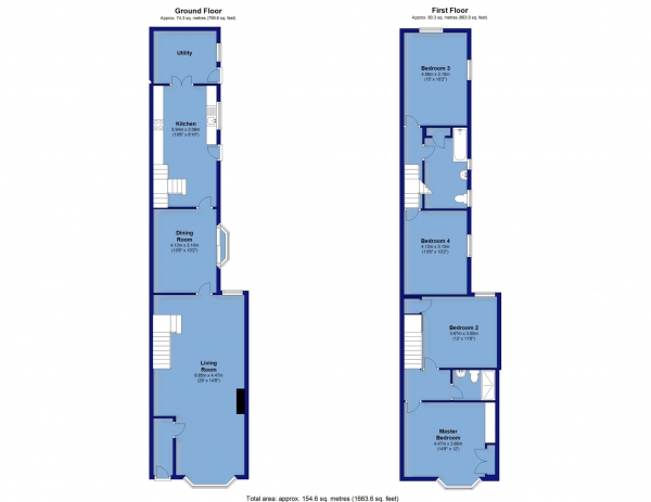 Floor Plan Image for 4 Bedroom Terraced House for Sale in Clovelly Road, Bideford