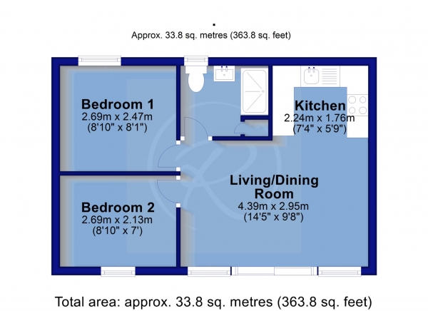 Floor Plan Image for 2 Bedroom Chalet for Sale in Bideford Bay Holiday Park, Bucks Cross