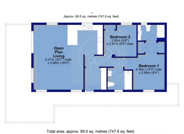 Floor Plan Image for 2 Bedroom Lodge for Sale in Bideford Bay, Buck`s Cross