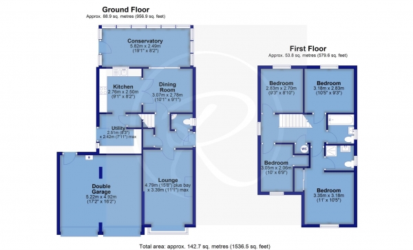 Floor Plan Image for 4 Bedroom Detached House for Sale in Four Acres, Bideford