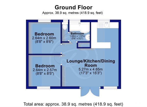 Floor Plan Image for 2 Bedroom Chalet for Sale in Bucklands, Bideford