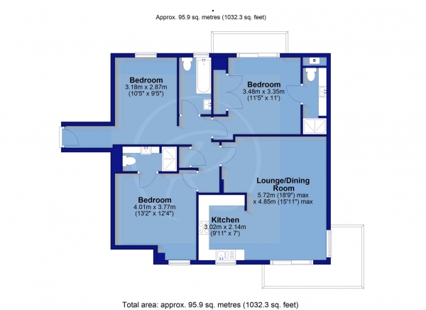 Floor Plan for 3 Bedroom Apartment for Sale in Longbridge Wharf, New Road, New Road, EX39, 5AL - Guide Price &pound425,000