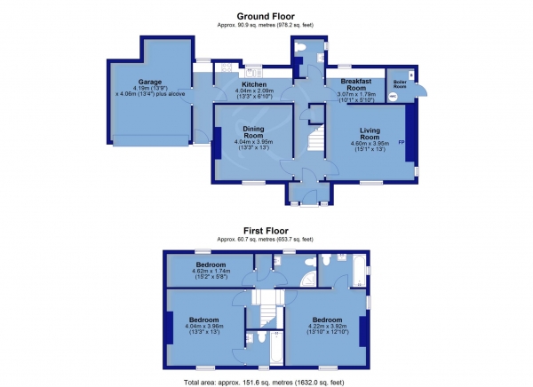 Floor Plan Image for 3 Bedroom Detached House for Sale in Frithelstock,Nr Torrington