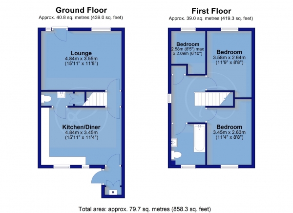 Floor Plan Image for 3 Bedroom Semi-Detached House for Sale in Fox Hill, Northam