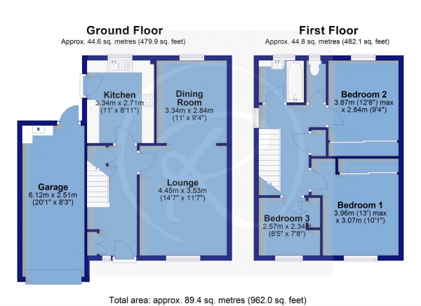 Floor Plan Image for 3 Bedroom Semi-Detached House for Sale in Oaklands, Bideford