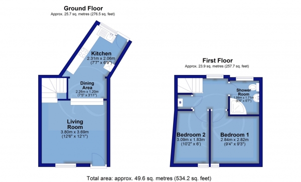 Floor Plan Image for 2 Bedroom Terraced House for Sale in Castle Street, Northam