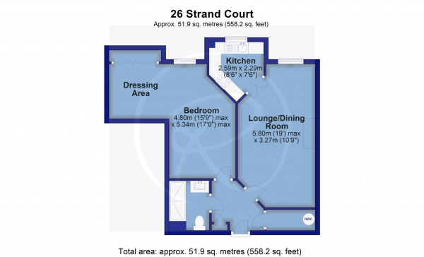 Floor Plan Image for 1 Bedroom Apartment for Sale in Strand Court, Bideford