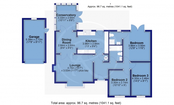 Floor Plan Image for 3 Bedroom Bungalow for Sale in Armada Way, Westward Ho!