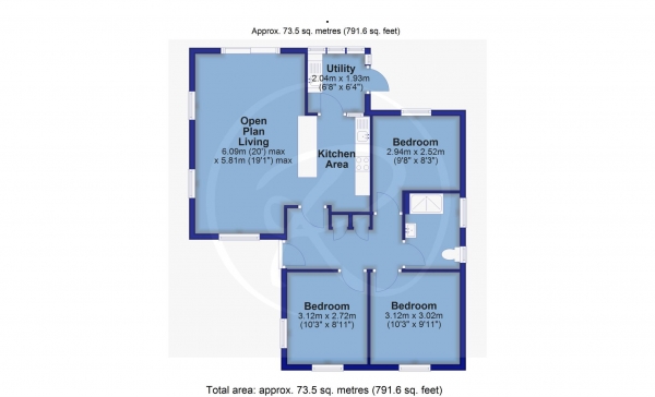 Floor Plan Image for 3 Bedroom Bungalow for Sale in Shieling Road, Bickington