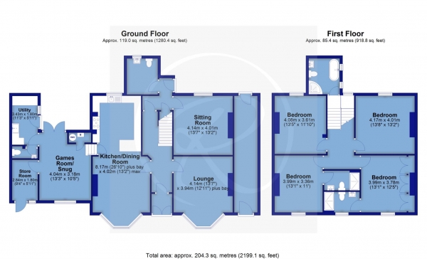 Floor Plan Image for 4 Bedroom Detached House for Sale in North View Avenue, Bideford