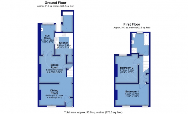 Floor Plan Image for 2 Bedroom Terraced House for Sale in Rockmount Terrace, Bideford