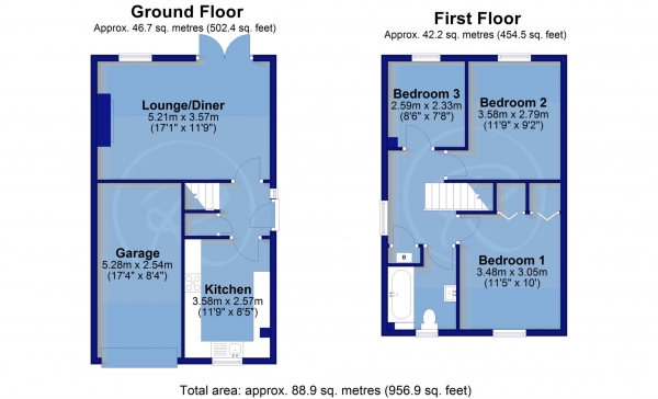 Floor Plan Image for 3 Bedroom Detached House for Sale in Quarry Close, Bideford