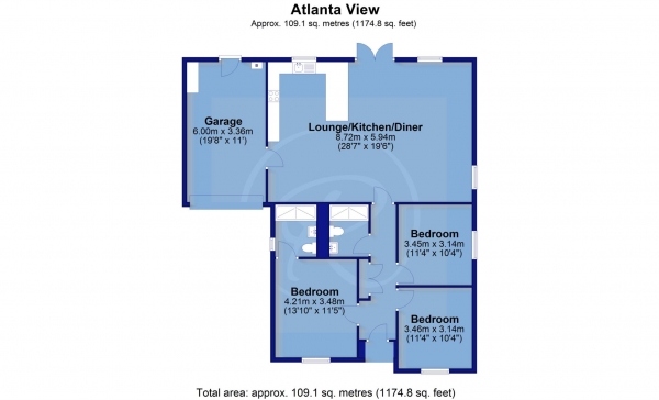 Floor Plan Image for 3 Bedroom Detached House for Sale in Atlanta View, Westward Ho!