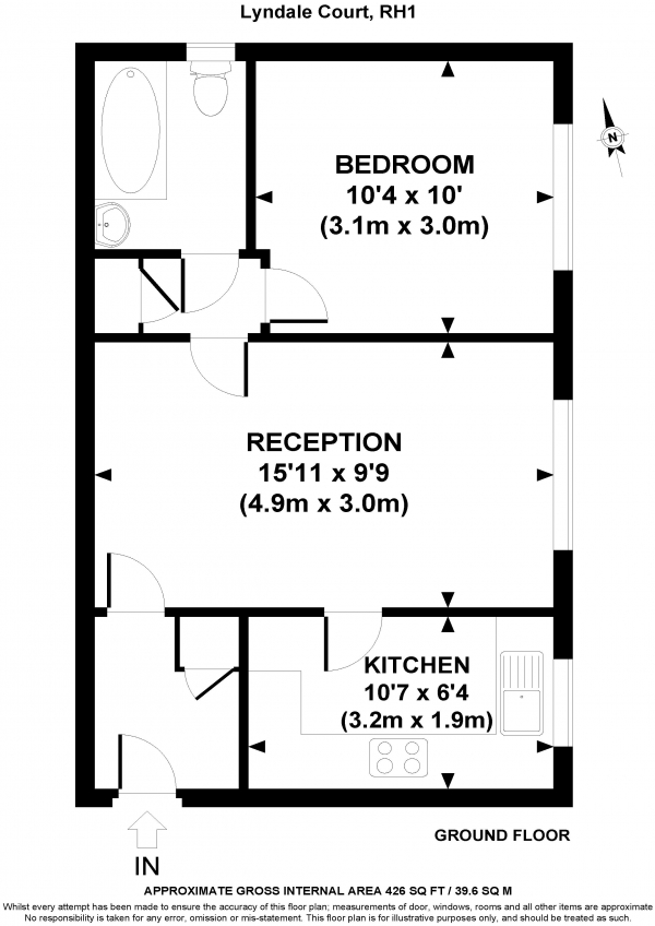 Floor Plan Image for 1 Bedroom Apartment for Sale in London Road, REDHILL, Surrey, RH1
