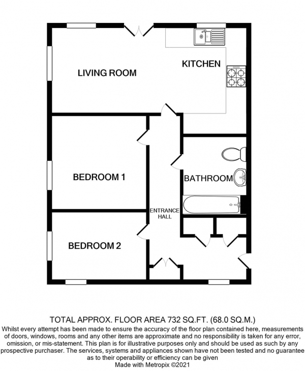 Floor Plan Image for 2 Bedroom Apartment for Sale in Webber Street, HORLEY, RH6