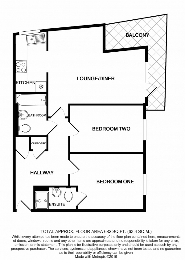 Floor Plan Image for 2 Bedroom Apartment for Sale in Reavell Place, Ipswich