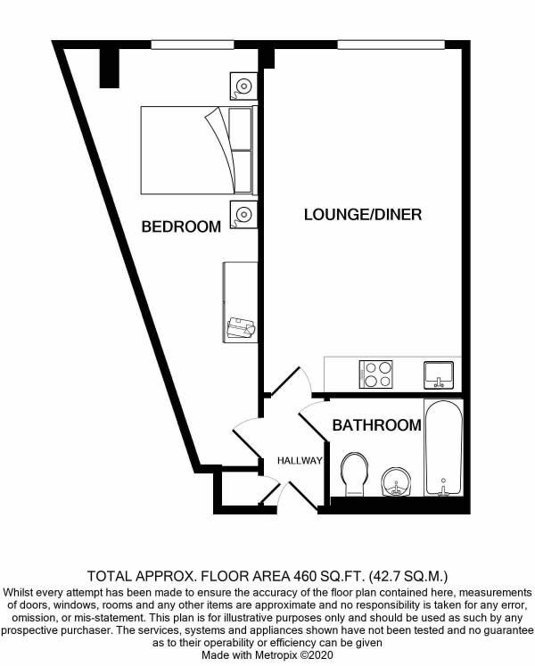 Floor Plan Image for 1 Bedroom Apartment for Sale in College Street, Ipswich