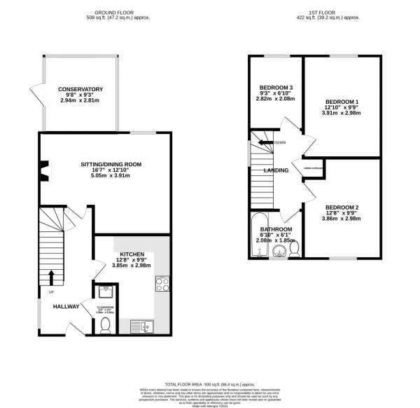 Floor Plan Image for 3 Bedroom Semi-Detached House for Sale in The Meadows, Hollesley