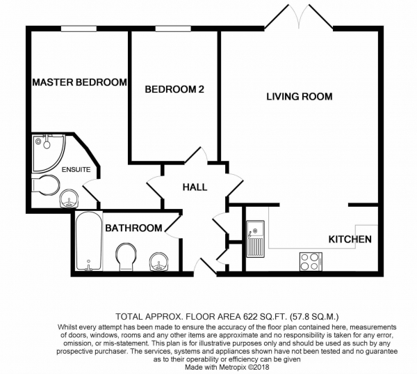 Floor Plan for 2 Bedroom Apartment to Rent in Duke Street, Ipswich, IP3, 0BX - £179 pw | £775 pcm