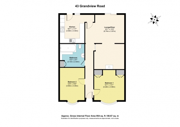 Floor Plan Image for 2 Bedroom Semi-Detached Bungalow for Sale in Grandview Road, Thundersley