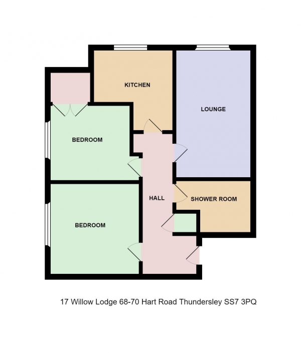 Floor Plan Image for 2 Bedroom Retirement Property for Sale in Hart Road, Thundersley