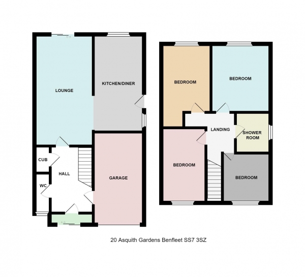 Floor Plan Image for 4 Bedroom Semi-Detached House for Sale in Asquith Gardens, Thundersley