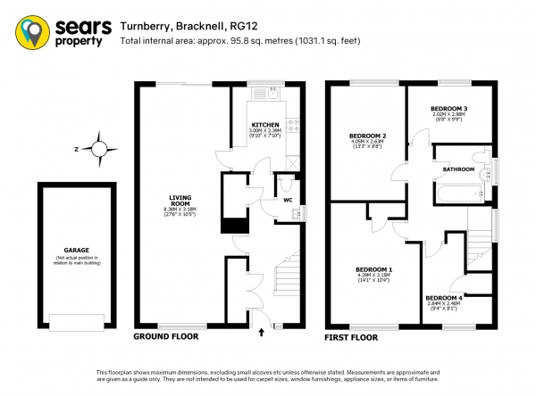 Floor Plan Image for 4 Bedroom End of Terrace House for Sale in Turnberry, Bracknell