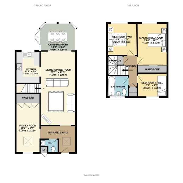 Floor Plan Image for 3 Bedroom Terraced House for Sale in Birkdale, Bracknell